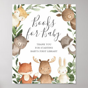 Poster Woodland Friends Baby showers Livres Pour Baby Sig