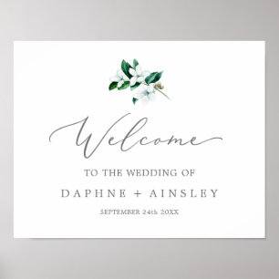 Poster Woodland Greenery Mariage Bienvenue