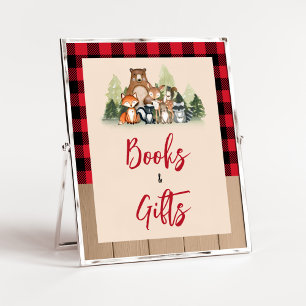 Poster Woodland Lumberjack Baby showers Livres et cadeaux