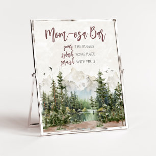 Poster Woodland Mountain Baby shower Maman Osa Bar