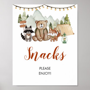 Poster Woodland One Happy Camper Premier Anniversaire Sna