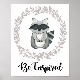 Poster Woodland Raccoon Imprimer