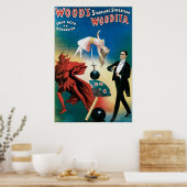 Poster Wood's ~ Woodita Magician Vintage Magic Act (Cuisine)