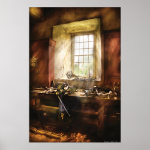 Poster Woodworker - Beaucoup d'outils anciens