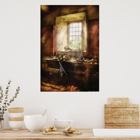 Poster Woodworker - Beaucoup d'outils anciens (Cuisine)