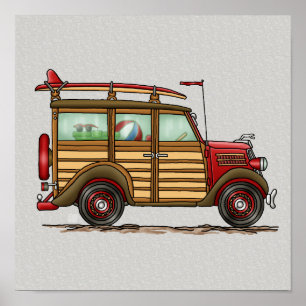 Poster Woody surfant mignon