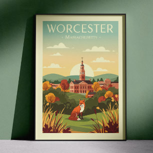 Poster Worcester Massachusetts vintage