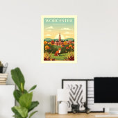 Poster Worcester Massachusetts vintage (Bureau à domicile)