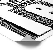 Poster Word Art : "Je t'aime" 3 langues - Coeur rouge (Coin)