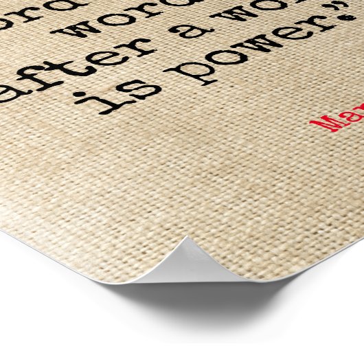 Poster Word est un devis de puissance (Coin)