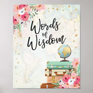 Poster Words of Wisdom Travel Douche Mlle à Mme Conseil