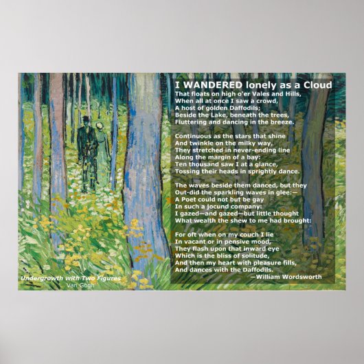 Poster Wordworth's I Wandered solely as a Cloud/Daffodils (Devant)