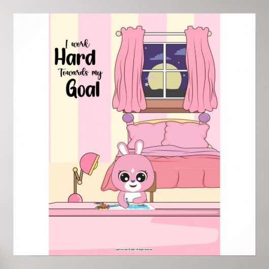 Poster work hard towards goals Wall art (Devant)