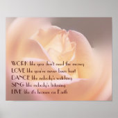 Poster Work Love Dance Soft Rose Inspirational Citation (Devant)