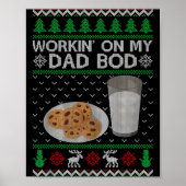 Poster Workin' On My Dad Bod Ugly Christmas Sweater New M (Devant)