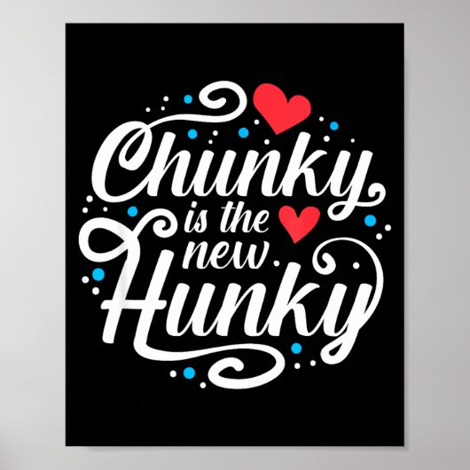 Poster Workout Fitness Funny Chunky Is The New Hunky Grap (Devant)