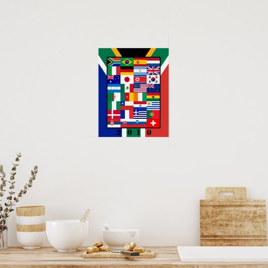 Poster World Flags Soccer 2010 (Cuisine)