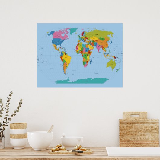 Poster World Map Bright (Cuisine)