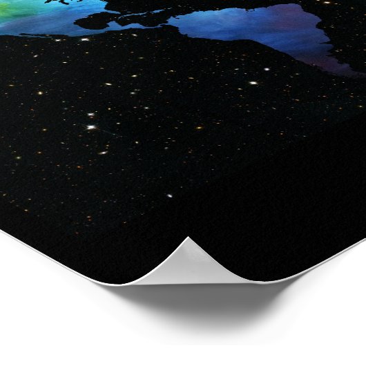 Poster World Map in Space (Coin)