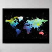 Poster World Map in Space (Devant)