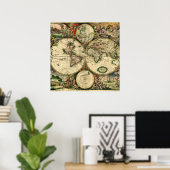 Poster World Map of 1689 Toxiques (Bureau à domicile)