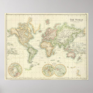 Poster World On Mercator's Projection