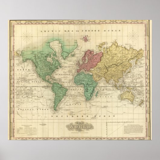 Poster World on Mercators Projection (Devant)