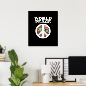 Poster World Peace Support Earth Day Lover Graphisme (Bureau à domicile)