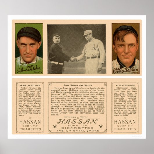 Poster World Series McGraw Giants Baseball 1912 (Devant)