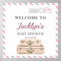 World Travel Avion Baby Girl Douche Bienvenue