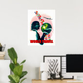 Poster World travel globe, vintage (Bureau à domicile)