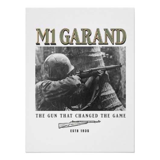 Poster World War 2 Weapon M1 Garand Rifle (Devant)