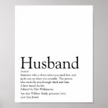 Poster World's Best Ever Husband Definition Modern Fun<br><div class="desc">Personalise for your special husband to create a unique gift for birthdays,  anniversaries,  weddings,  Christmas or any day you want to show how much he means to you. A perfect way to show him how amazing he is every day. Designed by Thisisnotme©</div>