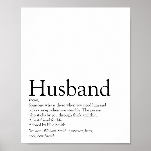 Poster World's Best Ever Husband Definition Modern Fun (Devant)