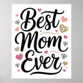Poster World's Best Mom Diamonds Personalized (Devant)