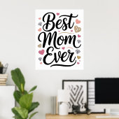 Poster World's Best Mom Diamonds Personalized (Bureau à domicile)