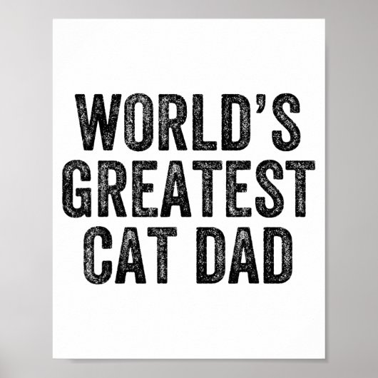 Poster World's Greatest Cat Dad Funny Dad Joke Father's D (Devant)