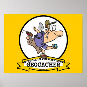 POSTER WORLDS GREATEST GEOCACHER MEN CARTOON