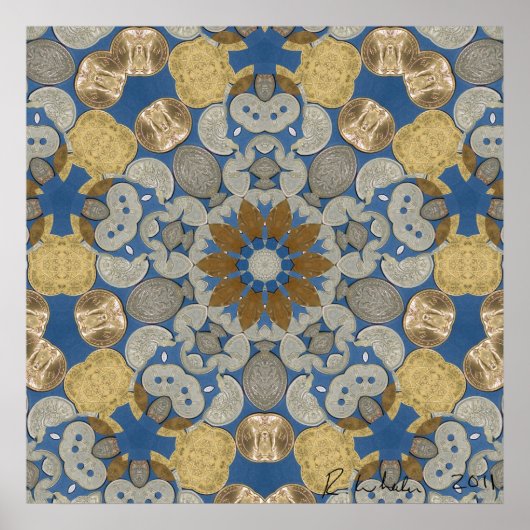 Poster Worldwide coin star flower (Devant)