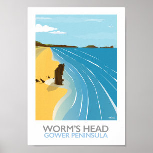 Poster Worm's Head - Rhossili Bay Beach