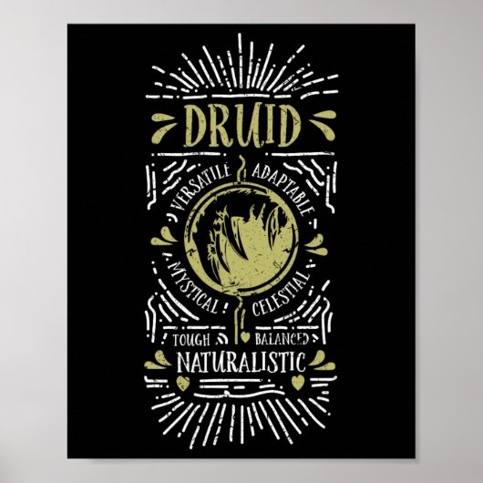 Poster Wow Druide Joueur de Rôle Gamer 1 (Devant)