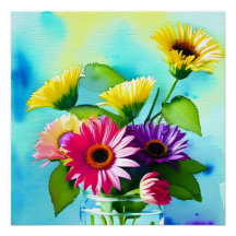Wow Factor. Vase et fleurs. Couleurs vives