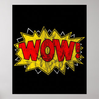 Poster Wow Iconic Comic Drôle Livre Nerd Son Washed