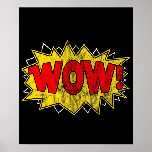 Poster Wow Iconic Comic Drôle Livre Nerd Son Washed (Devant)