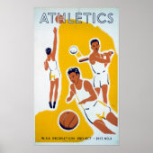 Poster WPA Athletics vintage Baseball (Devant)