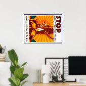 Poster WPA de prévention des incendies de forêt vi (Bureau à domicile)