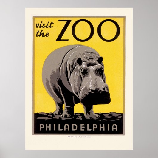 Poster WPA pour le zoo de Philadelphie (Devant)