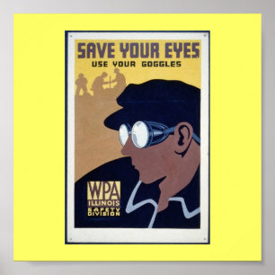 Poster-WPA-sparen Uw Ogen Poster