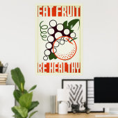 Poster WPA vintage, Manger sainement, Manger des f (Bureau à domicile)