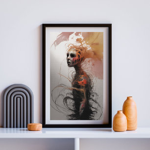 Poster Wraith en fleur - Imaginaire sombre surréaliste